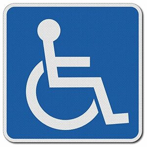 身障者用設備（車椅子）マーク 窓の内側から はってはがせるタイプ 吸盤タイプ代替 ドット糊ステッカー 12cm角