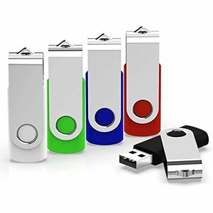 KEXIN USBメモリ 4GB 5個セットUSB 2.0 フラッシュドライブ 360回転式 データ転送 USBメモリー