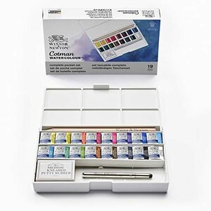 Winsor & Newton ウィンザー&ニュートン 水彩絵具 ウィンザー&ニュートン コットマン ウォーターカラー 16色セッ