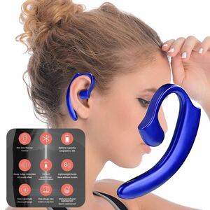 ワイヤレスイヤホン Bluetooth　イヤホン　 耳掛け型　スピーカー　イヤフォン イヤホンマイク 片耳　USB 充電 高音質 超軽量　ブルー