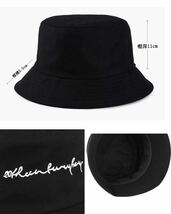 帽子 ハット ハット帽　バケットハット　帽子 UVカット 紫外線対策　コットン100％ 日除け　ワンポイント　男女兼用　ホワイト　2_画像5
