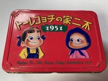 不二家 ブリキ缶ケース 1951 不二家のチョコレート 当時物 レトロ_画像1