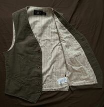 【傑作】極美品 RRL COTTON VEST ダブルアールエル カーキ コットン ベスト ラルフローレン S_画像3