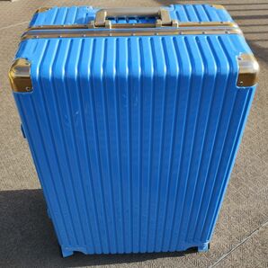 スーツケース Lサイズ 大型 フレーム TSAロック 軽量 ブルー