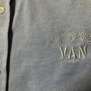 ★VAN JAC ヴァンヂャケット ストレッチ 長袖シャツ LL 日本製 ライトブルー アーチ刺繍ロゴ ボタンダウン IVY アイビーの画像6