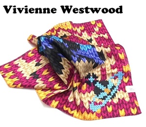 【Vivienne Westwood】(NO.7859）ヴィヴィアンウエストウッド 大判ハンカチ スカーフ　カラフル　未使用　58cm