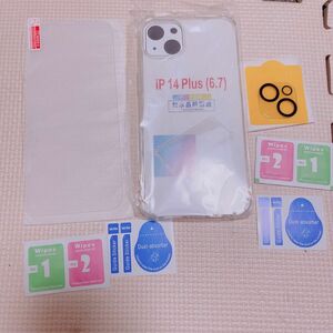 6-60 iPhone14 Plus ケース+液晶フィルム+カメラフィルム 軽量 iPhoneセット売り