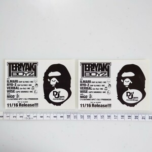 A BATHING APE ステッカー 2枚セット 正規品 送料無料!! テリヤキボーイズ TERIYAKI BOYZ ベイプ BAPE ア ベイシング エイプ