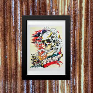  Hawaii ta toe poster canvas Skull Carib surfing skateboard art illustration truck american miscellaneous goods Harley PT45