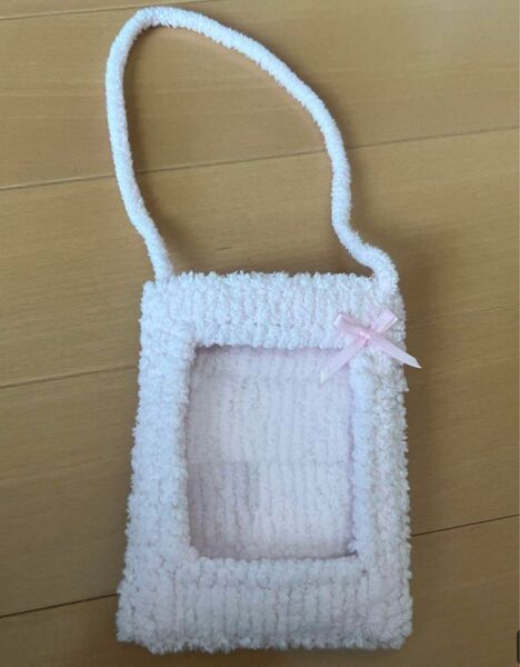 【週末セール】硬質ケース カードケース トレカケース カバー 毛糸製 ピンク ハンドメイド