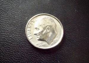 準未使用　　アメリカ合衆国　10セントコイン　1991年　D刻印　　送料無料（8126）ルーズベルト　USA 　お金 貨幣　硬貨　ダイム　　　