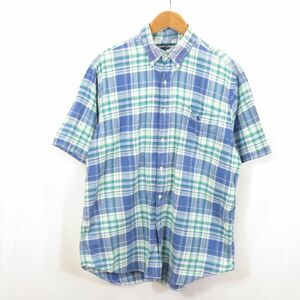 RALPH LAUREN マドラスチェック ボタンダウン 半袖シャツ sizeL/ラルフローレン 　0204