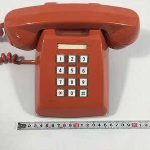 電話機  オレンジ  ボタン式  60I-P  メーカー不明  昭和レトロ  現状品  CJ2.011 /05-1の画像8