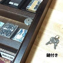 ZIPPO社製 絶版品 アンティーク コレクションケース 4段 木製 レア ディスプレイ ボックス 鍵付き 大容量収納 おしゃれ インテリア ジッポ_画像5