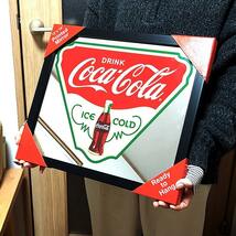 鏡 コカコーラ パブミラー ロゴ おしゃれ アンティーク インテリア アメリカン 雑貨 正規ライセンス品 Coca Cola ICE COLD 壁掛け_画像4