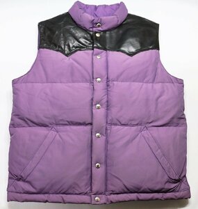 The REAL McCOYS (リアルマッコイズ) LEATHER YORK DOWN VEST / レザーヨーク ダウンベスト パープル size 42(XL) / ジョーマッコイ