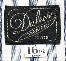 DALEE'S&CO (ダリーズアンドコー) Calico.E...30s calico shirt / キャラコシャツ インディゴストライプ 未使用品 16.5 /デラックスウエア_画像6