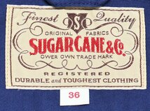 SugarCane (シュガーケーン) Cotton Weather Cloth Sports Jacket / コットン スポーツジャケット sc15293 美品 ネイビー size 36_画像8