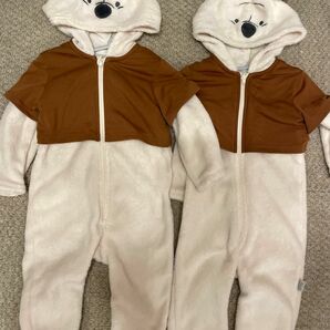 h&m ディズニー　プーさん　双子　pooh 2枚セット　オールインワンスーツ カバーオール