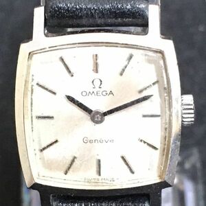 K116 ◎ OMEGA オメガ Geneve ジュネーブ レディース 革ベルト スクエア S1-986922