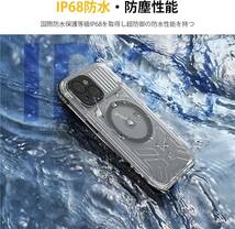 【米軍規格・防水・防塵】UMITTOS iPhone 15 用 ケース IP68防水規格 全面保護 耐衝撃 MagSafe対応 防水ケース　色：ブラック_画像2