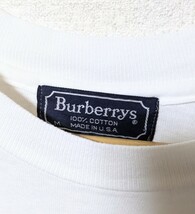 希少 USA製 80sヴィンテージ BURBERRYS VINTAGE バーバリー ヴィンテージ 80s ロゴ ホワイト Tシャツ 半袖 シャツ ホワイト M コットン 90s_画像5