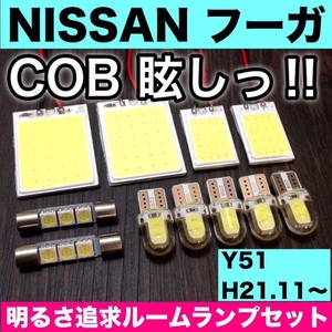 Y51 フーガ NISSAN T10 LED 室内灯 パネルタイプ ルームランプセット 爆光 COB 全面発光 ホワイト