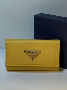 未使用　保管品　PRADA　プラダ　テスートナイロン 6連 キーケース 鍵入れ メンズ レディース イエロー系