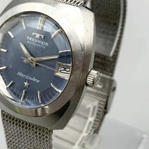 FN11155P【1000円スタート!!】TECHNOS テクノス Hercules ヘラクレス AUTOMATIC 自動巻 メンズ 腕時計 稼働品【早い者勝ち!!】 _画像3