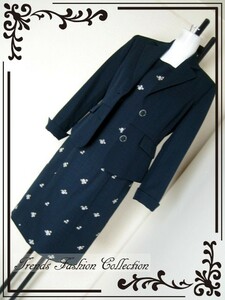☆☆Conltau　ラメ混合　フラワー刺繍　ワンピーススーツ　セレモニースーツ　ママスーツ