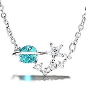  new goods 1 jpy ~* free shipping * sea. . aquamarine tea kla diamond platinum finish 925 silver necklace birthday present travel the first summer flower see gift domestic sending 