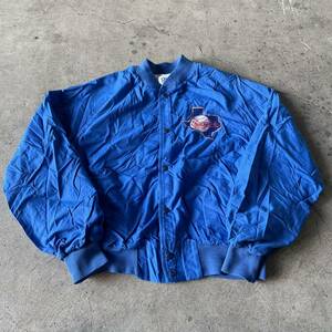 送料無料 Vintage Texas Rangers MLB ナイロンスタジャン スタジアム ジャンパー ブルー 90s アメリカ 古着 USA製 野球 L chalk line