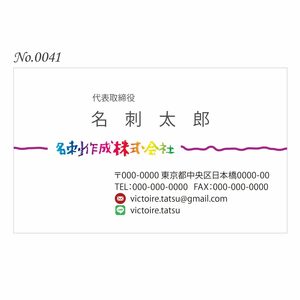 オリジナル名刺印刷 100枚 両面フルカラー 紙ケース付 No.0041