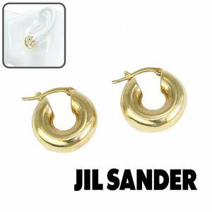 【1円/良品】ジルサンダー JIL SANDER フープ ピアス 両耳用 J11VG0003J12002 SV925 ゴールド 約17㎜ 片耳約8.2g アクセサリー