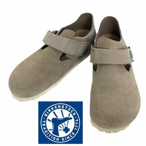 【1円/良品】BIRKENSTOCK ビルケンシュトック London メンズシューズ 41 26.5㎝ ワンタッチバックル マジックテープ スエード トープ 40202