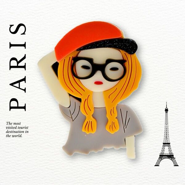 Paris broach パリジェンヌ風 ブローチ ボーイッシュな女の子