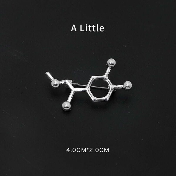 A LITTLE broach 個性派 ブローチ アドレナリン 化学式 シルバー