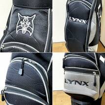 ゴルフ/ゴルフ用品 LYNX/リンクス キャディバッグ/ゴルフバッグ ブラック 7分割/約9.4インチ 9.5型 カートタイプ ナイロン製_画像6