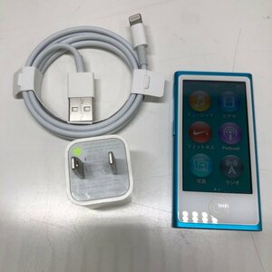 Apple iPod nano 16GB 第7世代 A1446 MD477J blue USBアダプター ライトニングケーブル付 230818PT220185