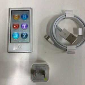 外観難あり Apple iPod nano 16GB 第7世代 A1446 MD480J シルバー /Apple純正 USBアダプター ライトニングケーブル付 240111SK220064