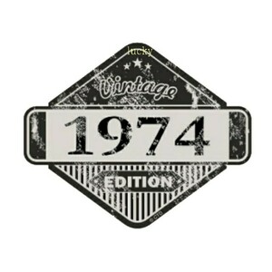 ヴィンテージ レトロ 転写 ステッカー 車 カッティングステッカー シール シート デカール Vintage 1974 アルミ 看板風 バイク 装飾