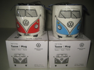 Volkswagen フォルクスワーゲンバス　マグカップ　（レッド ・ブルー）　2個セット　箱付　ノベルティ　非売品