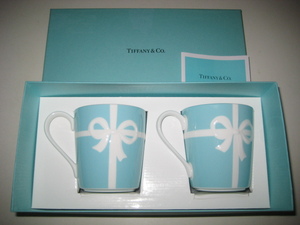 ☆ ティファニー TIFFANY&Co. ブルーボックス マグカップ 　ペア　箱付　ブルーボウ マグ　④