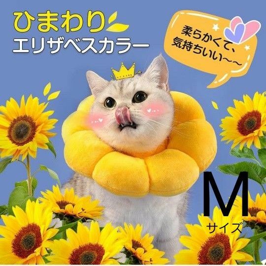 Alien Pet エリザベスカラー M イエロー 猫用 犬用 ペット用品 傷舐 ひまわり 術後ケア