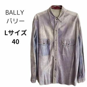 BALLY バリー レザージャケット ダメージ グレー イタリア製 40 L アメカジ 古着 長袖 ビンテージ Lサイズ