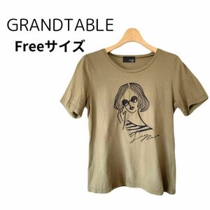 【美品】GRANDTABLE グランターブル Tシャツ フリーサイズ 大人可愛い 半袖Tシャツ コットン 綿100