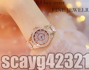 目玉◎【BS】レディース腕時計 Crystal Montre Femme ゴールド Quartz Wanita Berlian オマージュ