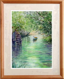 Art hand Auction ★Aquarell★Originalgemälde Azumino Clear Stream 2 #628, Malerei, Ölgemälde, Natur, Landschaftsmalerei