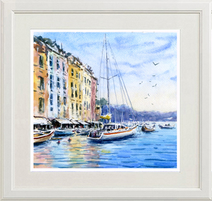 Art hand Auction ★Aquarelle★Peinture originale Portofino #630, Peinture, aquarelle, Nature, Peinture de paysage