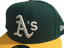 ニューエラ NEW ERA MLB スナップバックキャップ 帽子 9FIFTY MLB BASIC オークランド アスレチックス グリーンイエロー_画像10